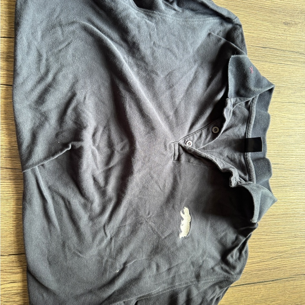 Gray Polo Shirt with Logo